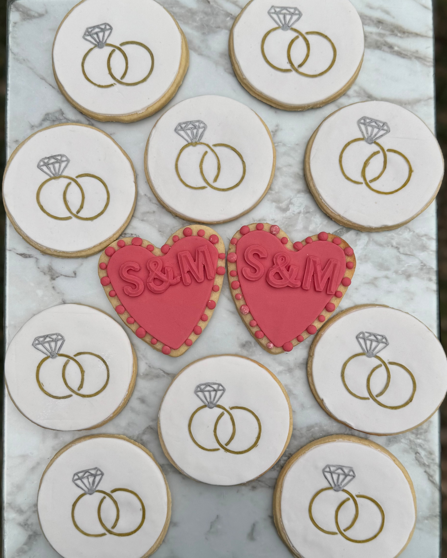 Ring & Initial Heart Cookie