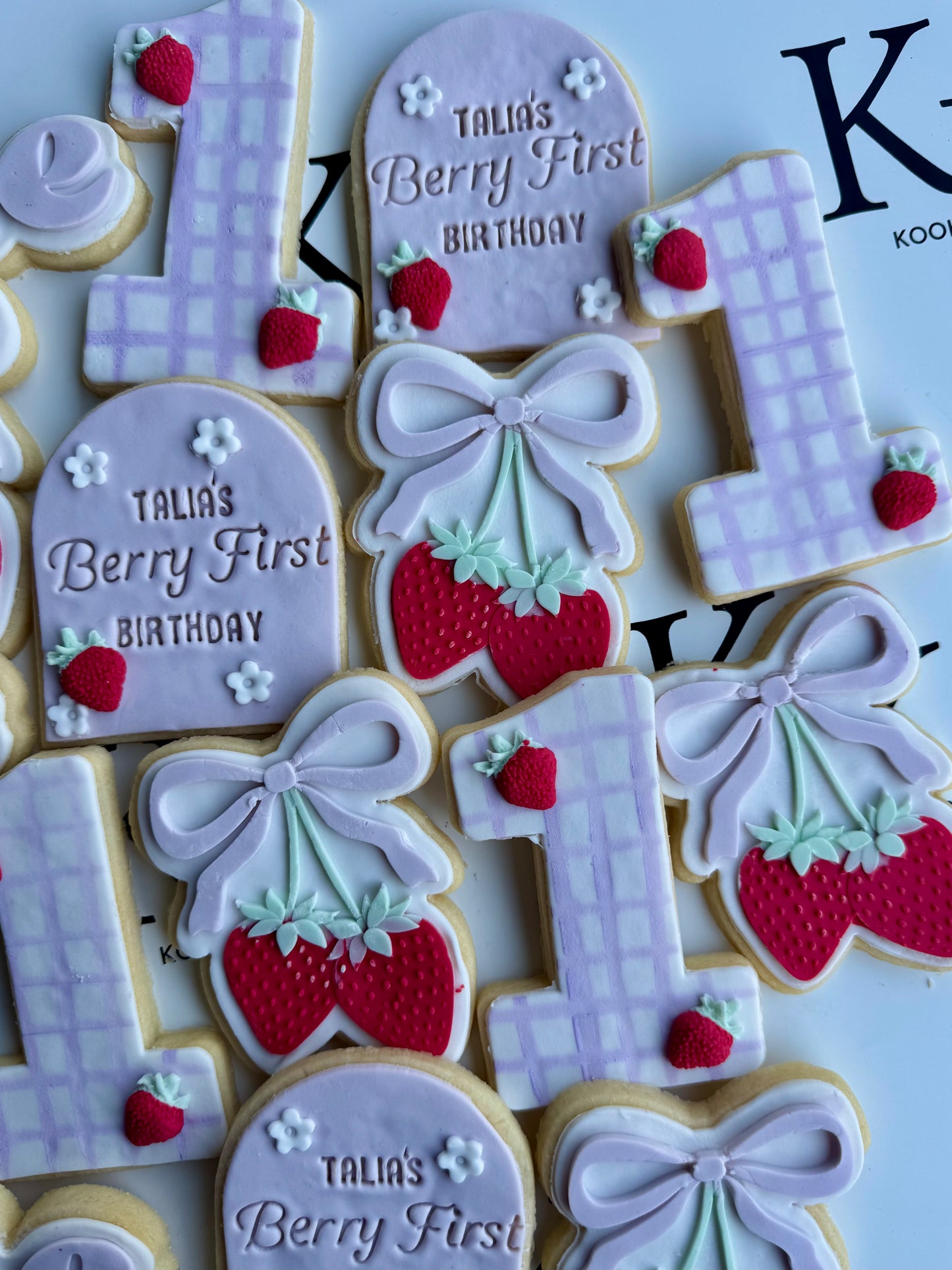 Berry First Birthday Cookie