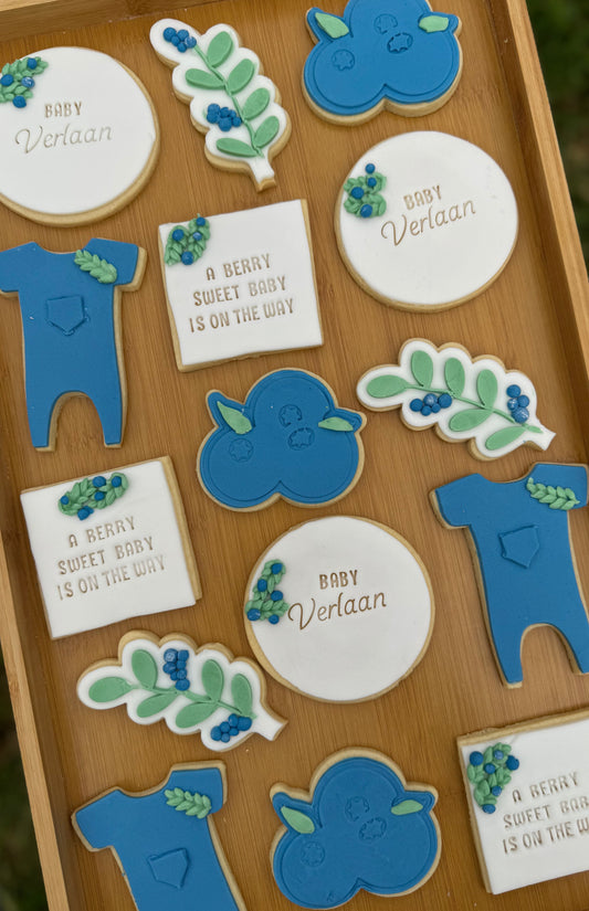 Blueberry Baby Shower Cookies