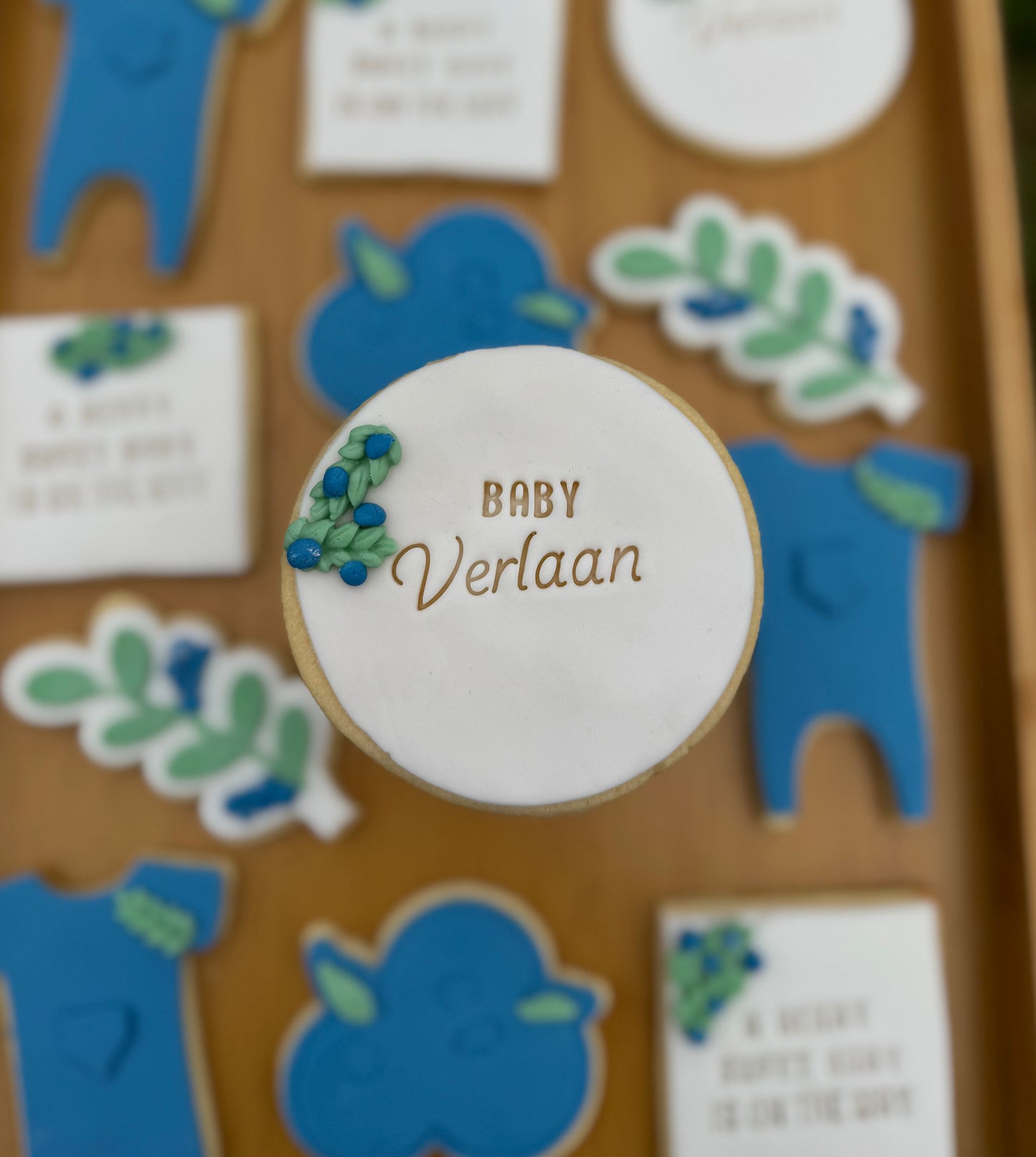 Blueberry Baby Shower Cookies