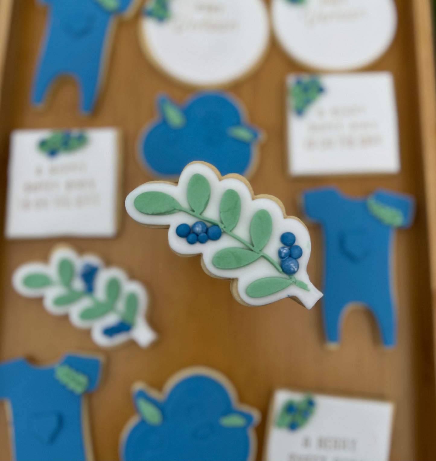 Blueberry Baby Shower Cookies