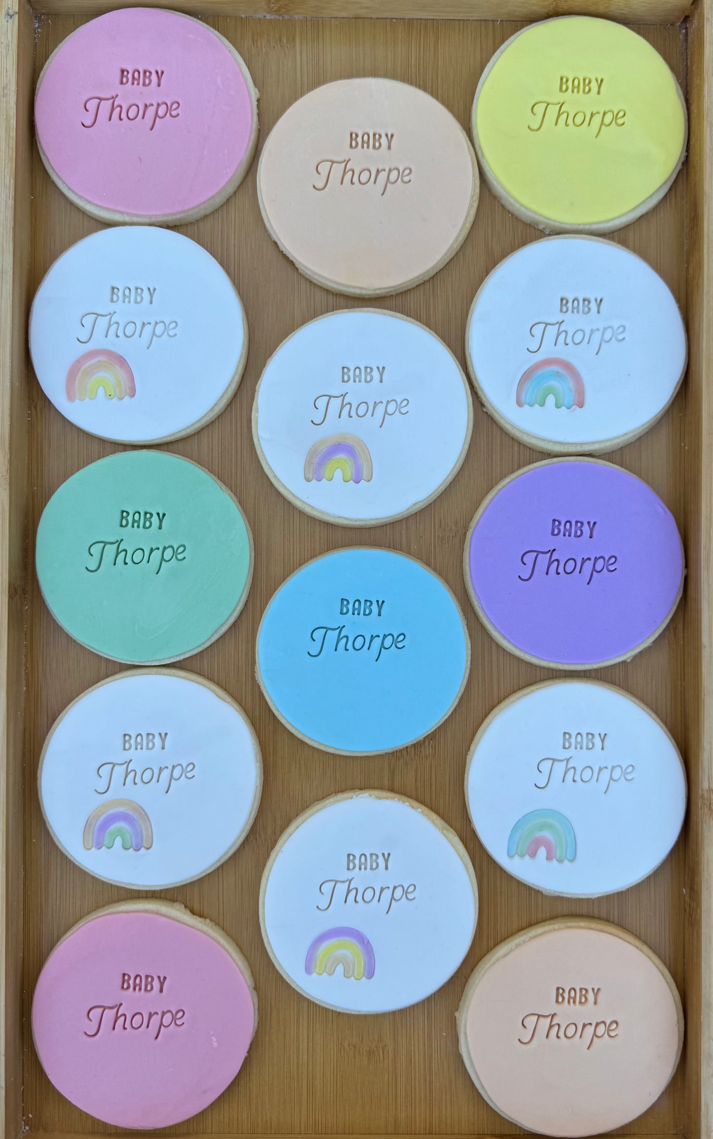 Mini Rainbow on a Round Cookie