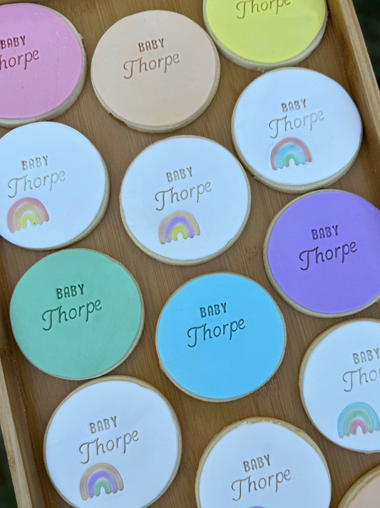 Mini Rainbow on a Round Cookie