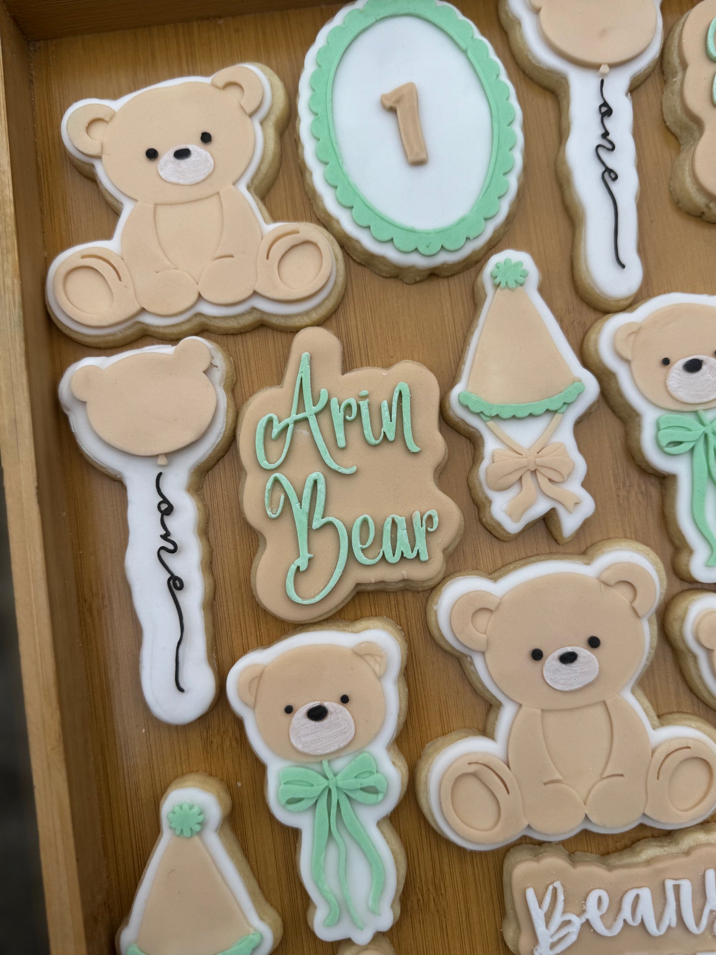 Beary First Birthday Cookie