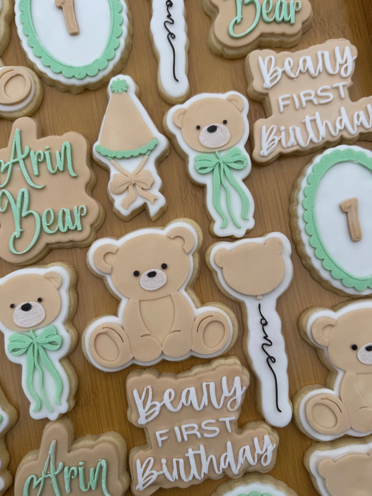 Beary First Birthday Cookie