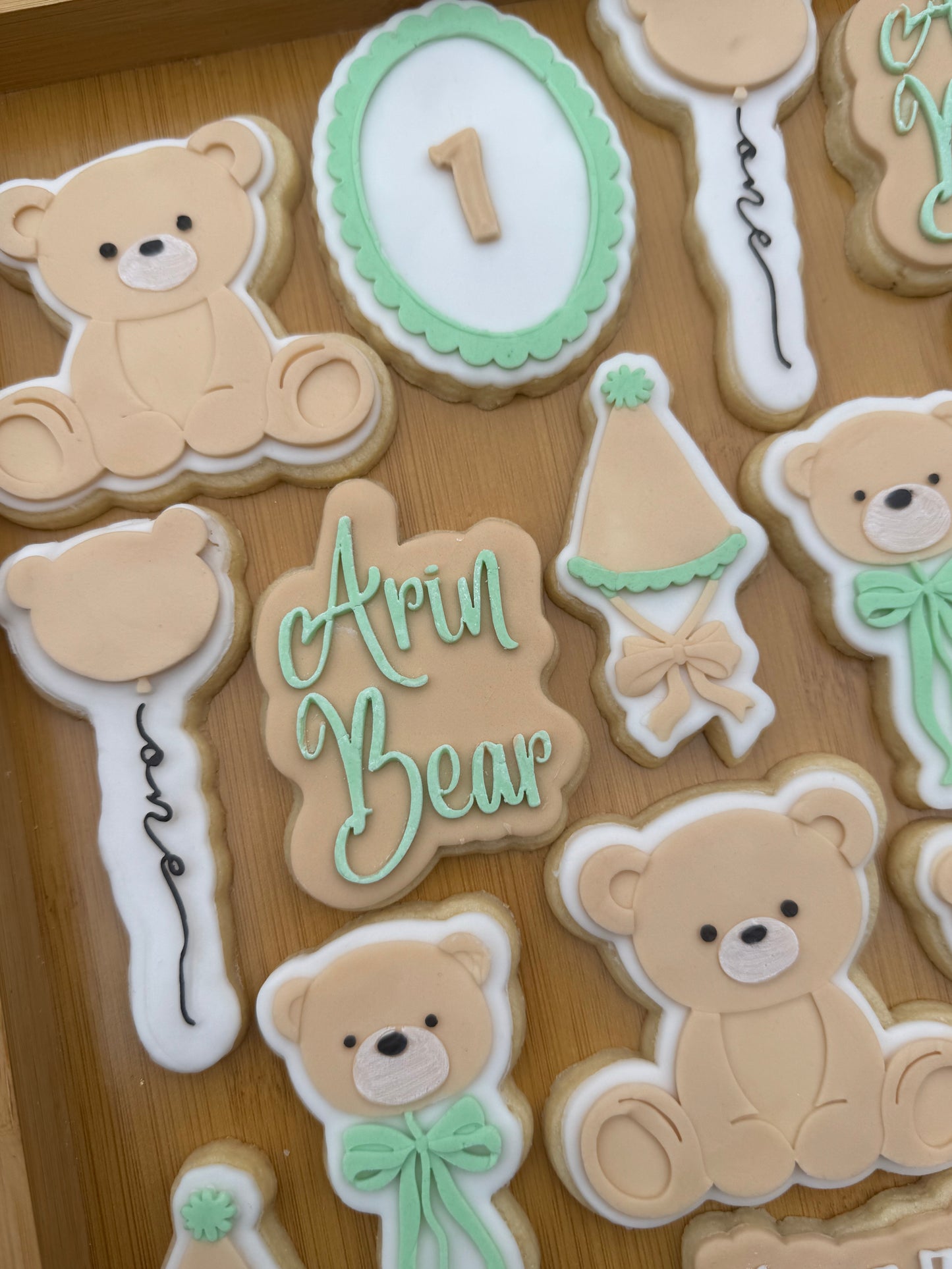Beary First Birthday Cookie