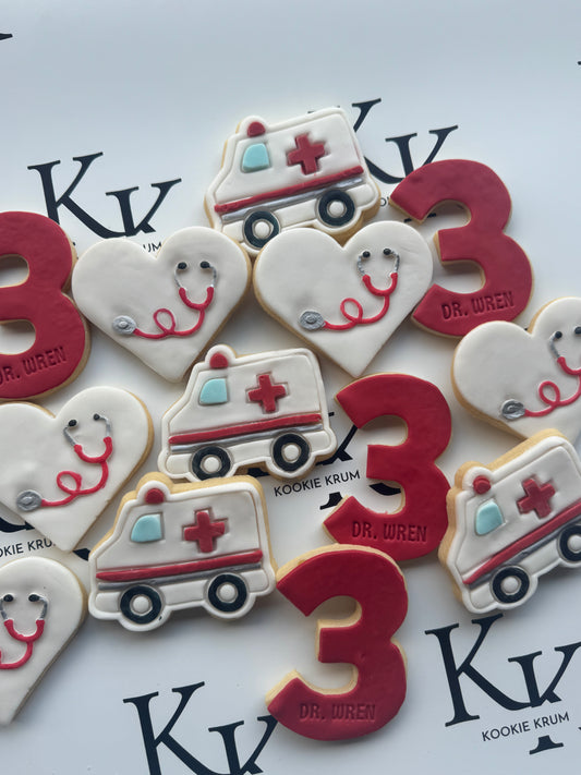 Ambulance & Stethoscope Cookie