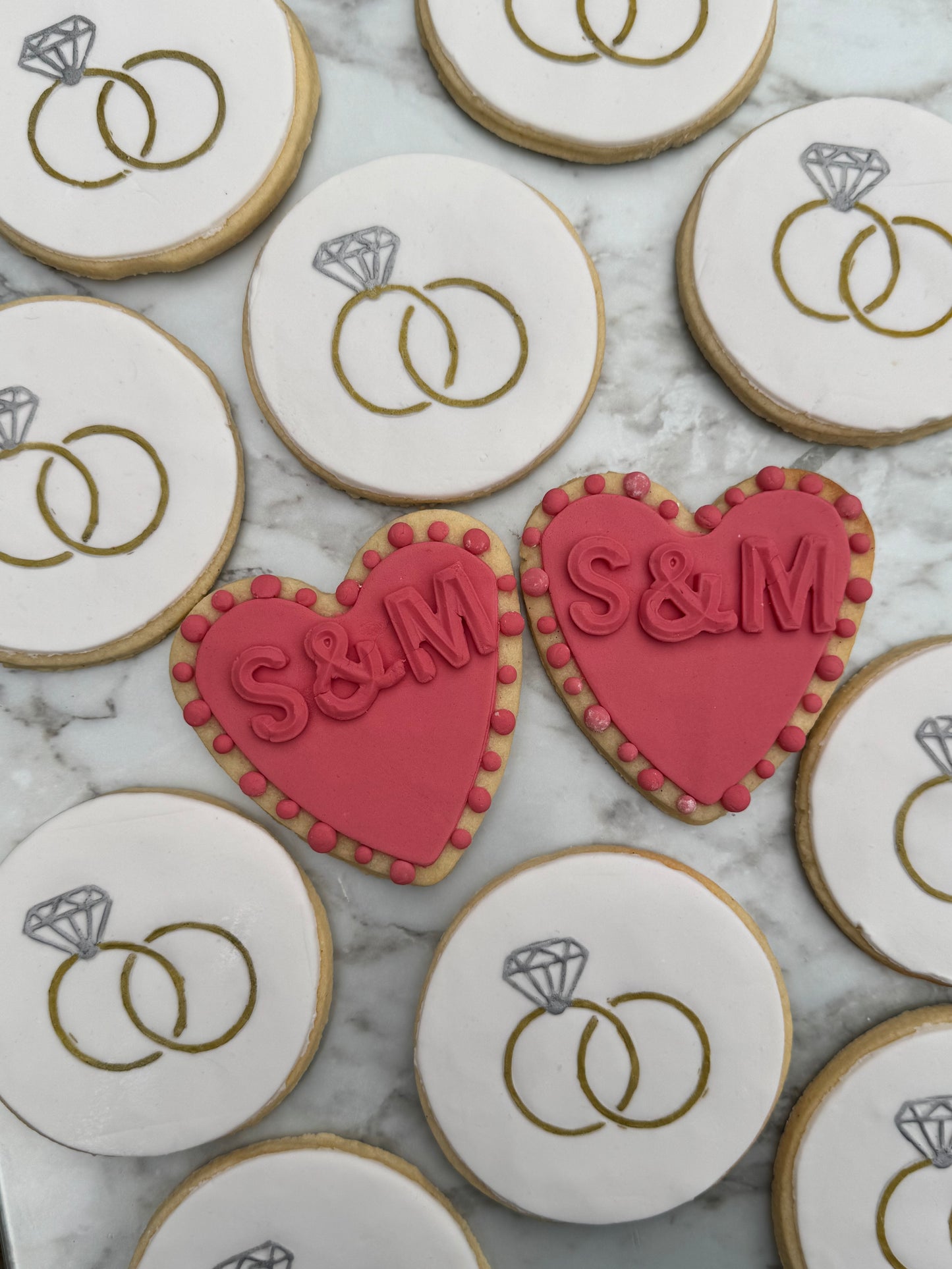 Ring & Initial Heart Cookie