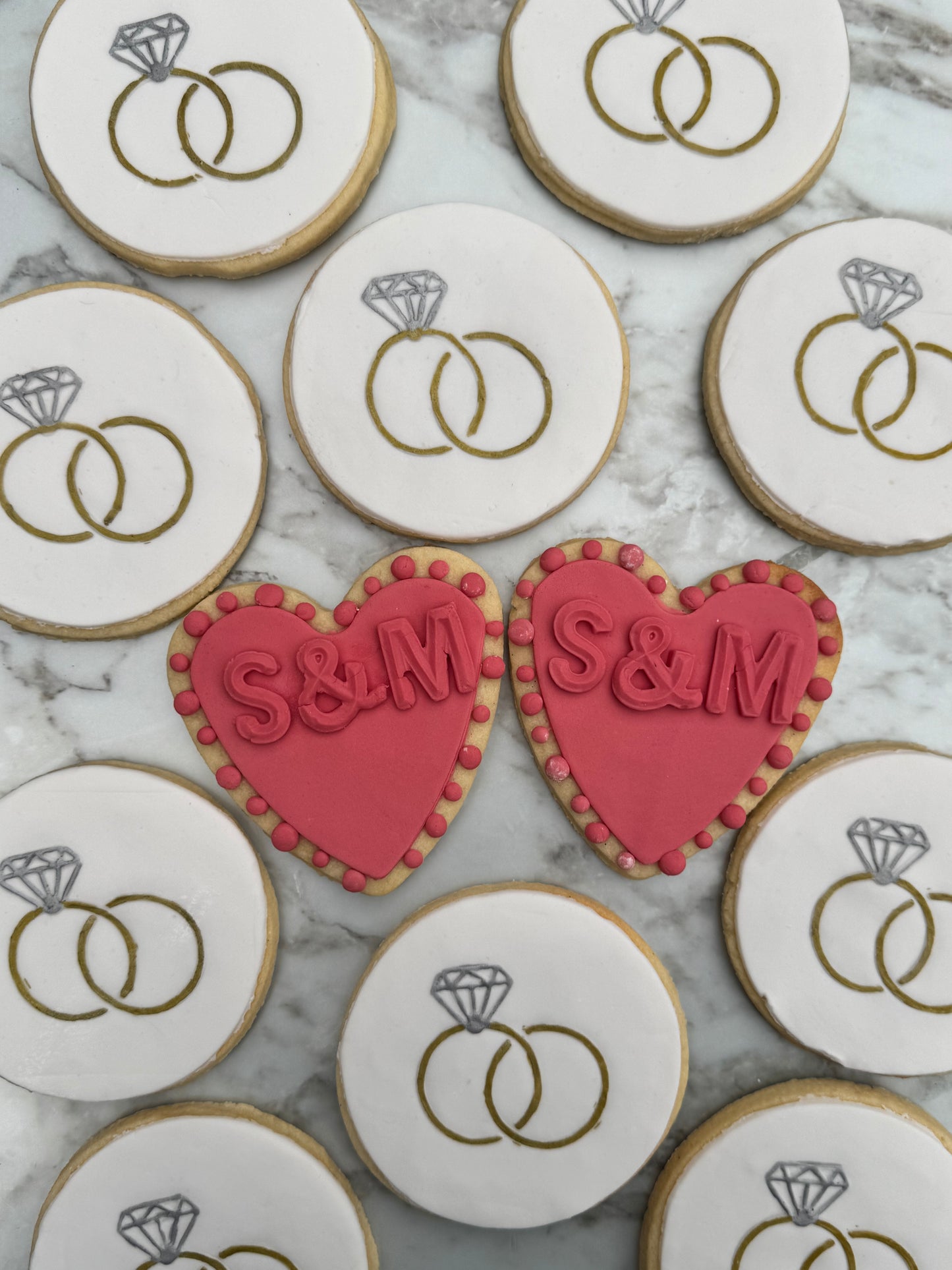 Ring & Initial Heart Cookie