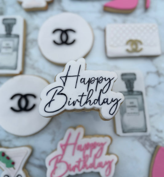 Happy Birthday Raised Text Cookie