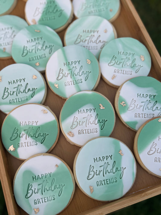 'Happy Birthday' Marble Cookie