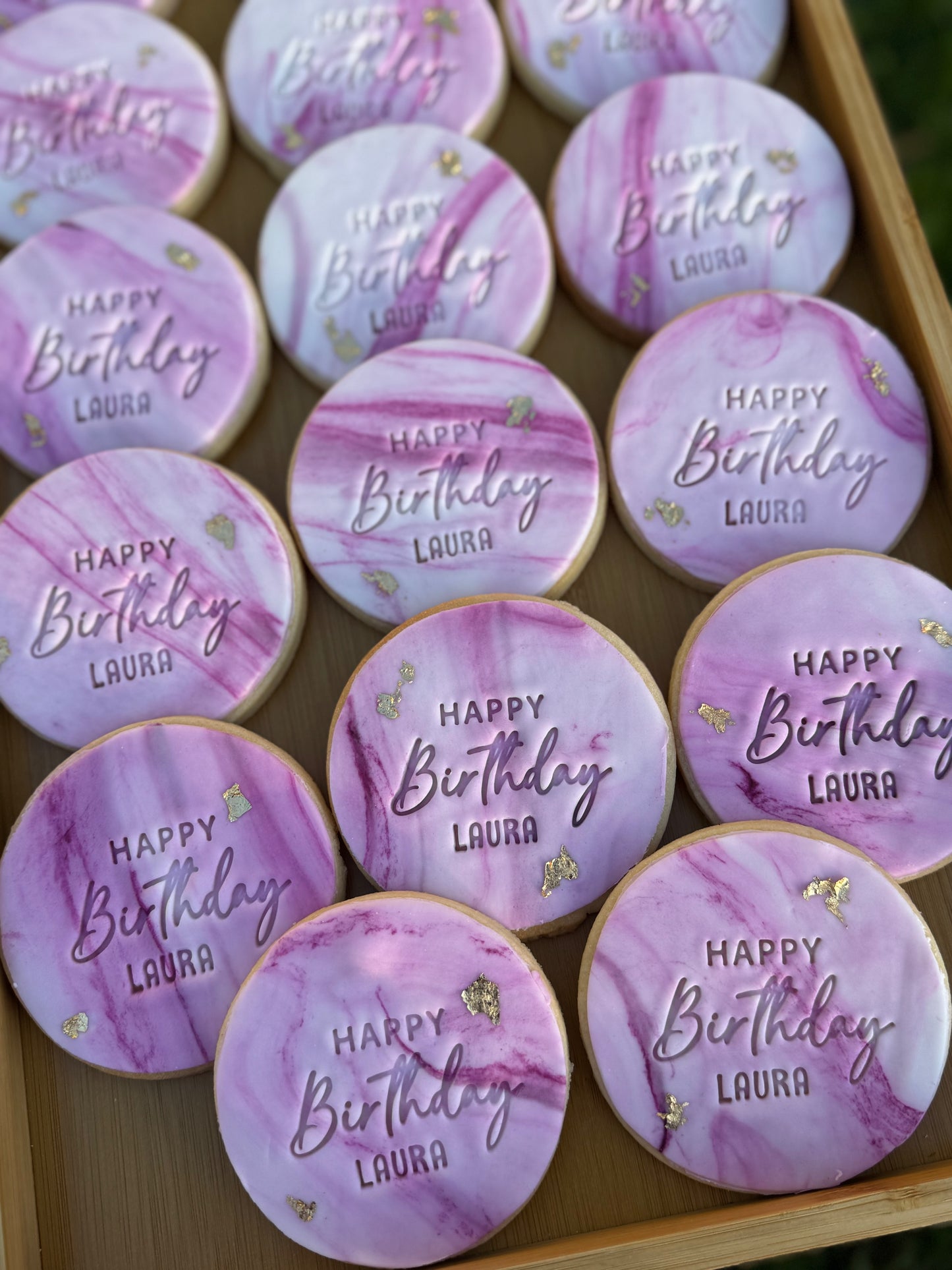 'Happy Birthday' Marble Cookie