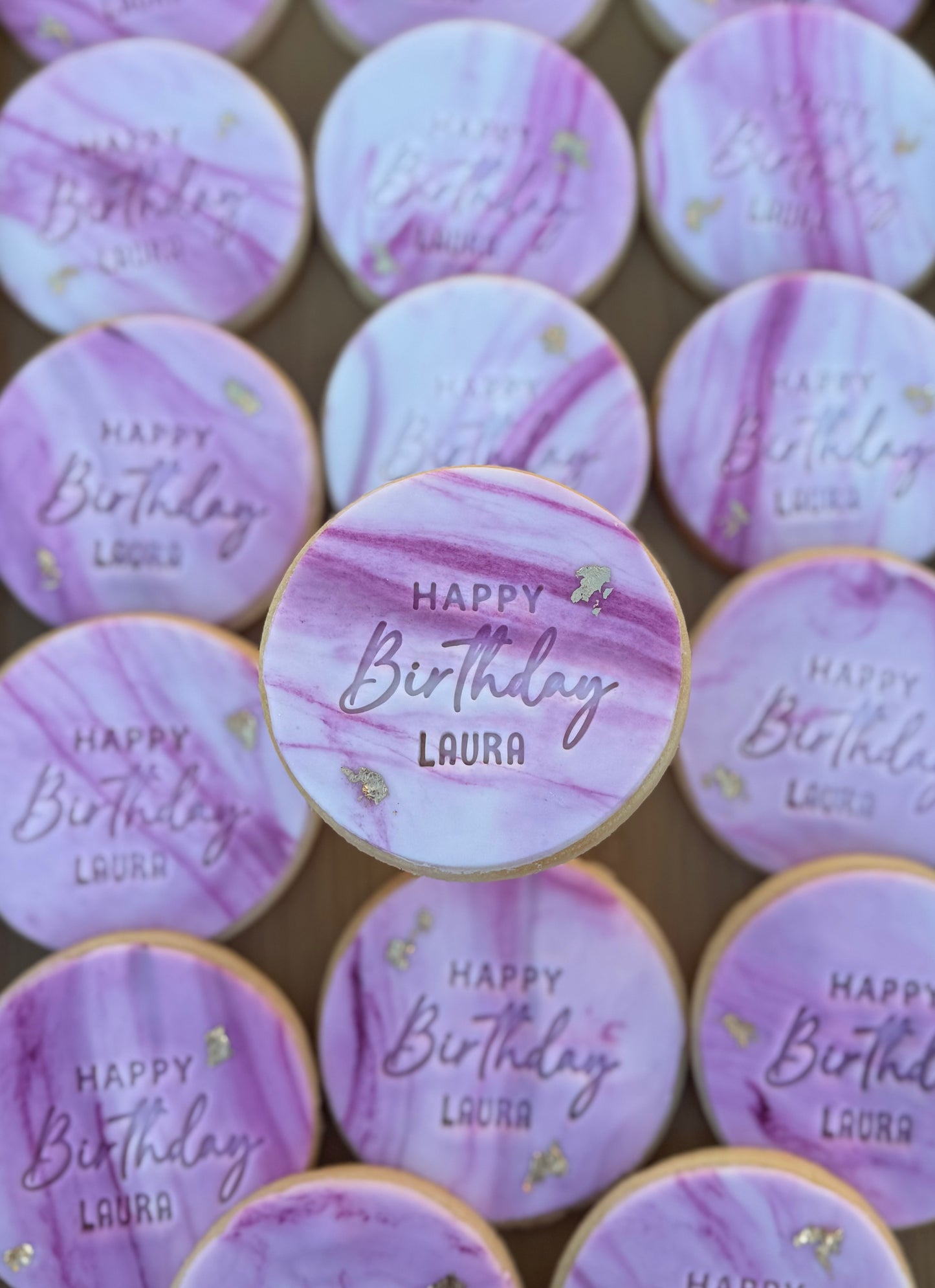 'Happy Birthday' Marble Cookie