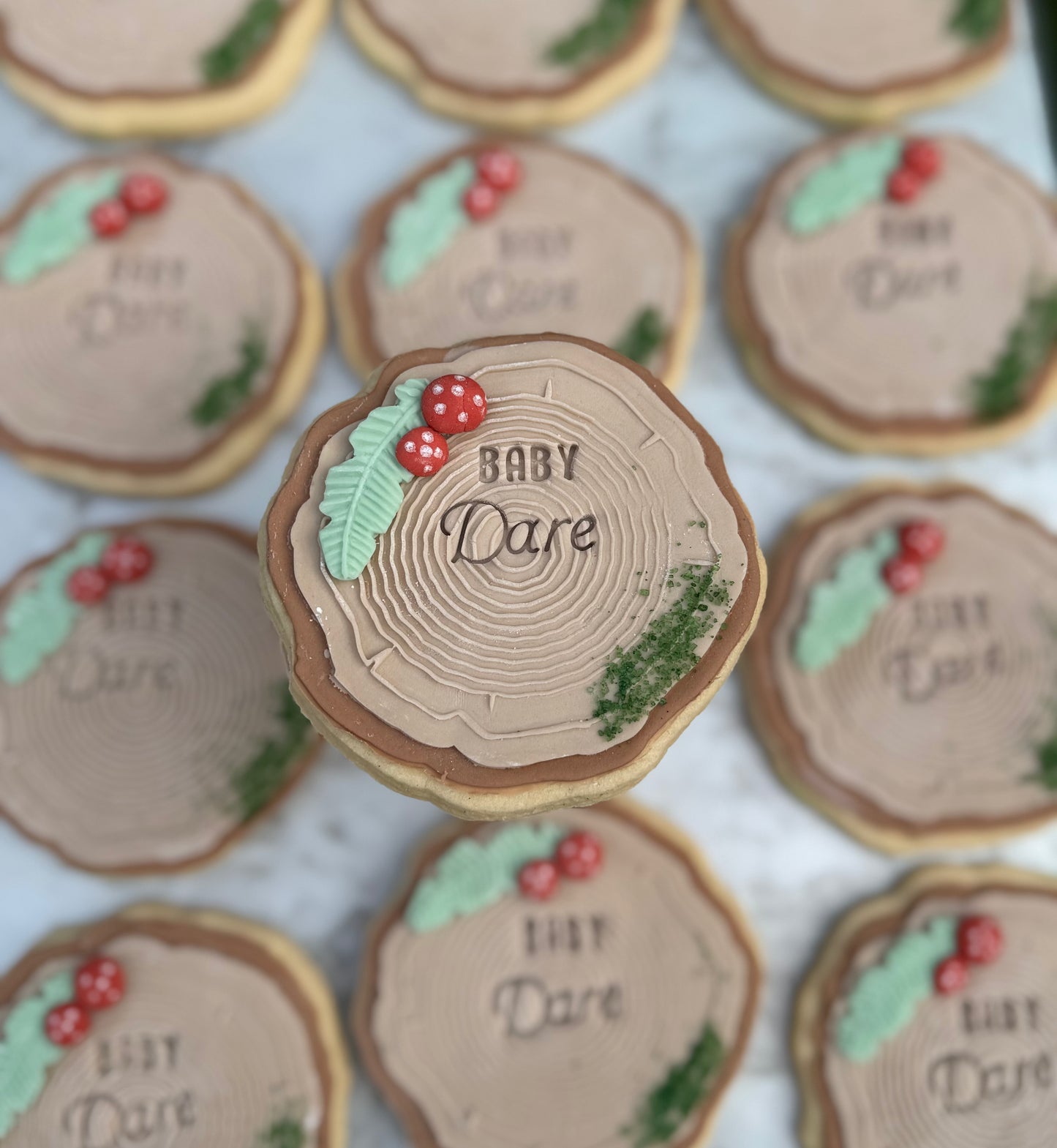 Woodland Tree Stump Cookie